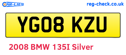 YG08KZU are the vehicle registration plates.