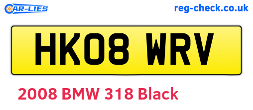 HK08WRV are the vehicle registration plates.