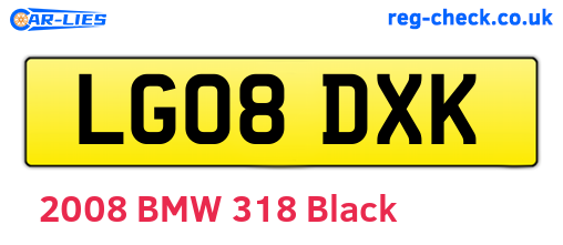 LG08DXK are the vehicle registration plates.
