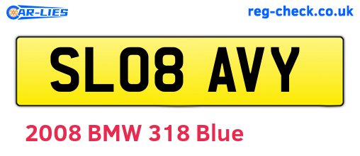 SL08AVY are the vehicle registration plates.