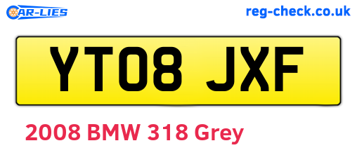 YT08JXF are the vehicle registration plates.