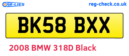 BK58BXX are the vehicle registration plates.