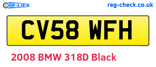CV58WFH are the vehicle registration plates.