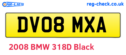 DV08MXA are the vehicle registration plates.