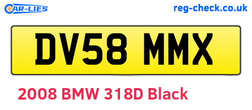 DV58MMX are the vehicle registration plates.