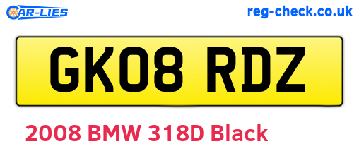 GK08RDZ are the vehicle registration plates.