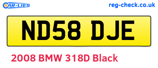 ND58DJE are the vehicle registration plates.
