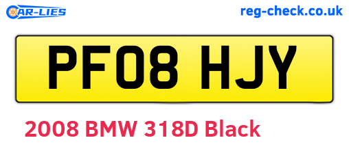PF08HJY are the vehicle registration plates.