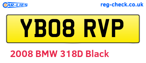 YB08RVP are the vehicle registration plates.