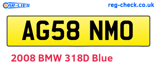 AG58NMO are the vehicle registration plates.