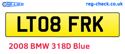 LT08FRK are the vehicle registration plates.