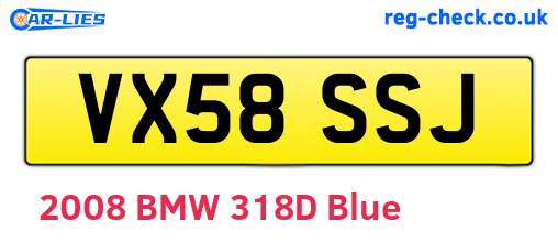 VX58SSJ are the vehicle registration plates.