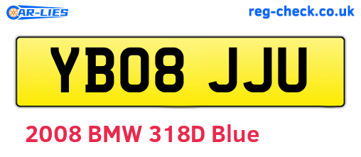 YB08JJU are the vehicle registration plates.