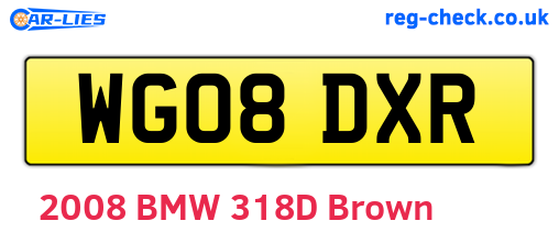 WG08DXR are the vehicle registration plates.