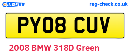 PY08CUV are the vehicle registration plates.