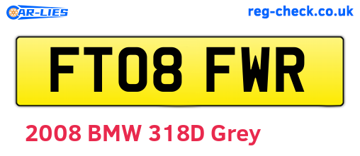 FT08FWR are the vehicle registration plates.