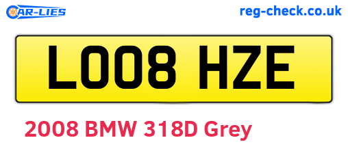 LO08HZE are the vehicle registration plates.