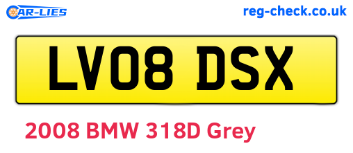 LV08DSX are the vehicle registration plates.