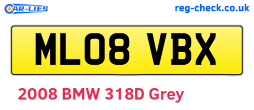 ML08VBX are the vehicle registration plates.