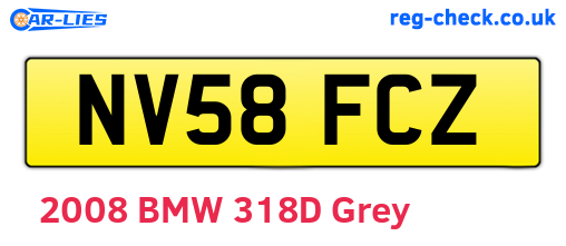 NV58FCZ are the vehicle registration plates.