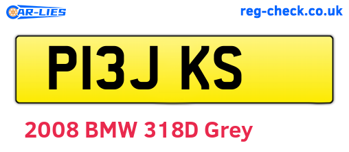 P13JKS are the vehicle registration plates.