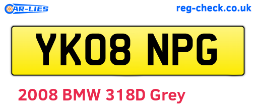 YK08NPG are the vehicle registration plates.