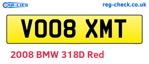 VO08XMT are the vehicle registration plates.