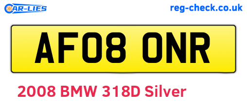 AF08ONR are the vehicle registration plates.