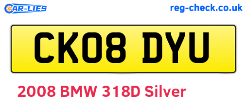CK08DYU are the vehicle registration plates.