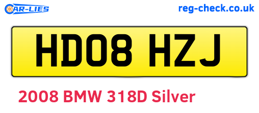 HD08HZJ are the vehicle registration plates.
