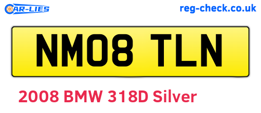 NM08TLN are the vehicle registration plates.