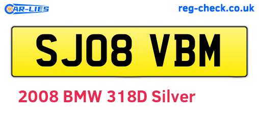 SJ08VBM are the vehicle registration plates.