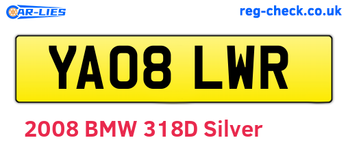 YA08LWR are the vehicle registration plates.