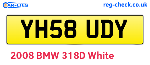 YH58UDY are the vehicle registration plates.