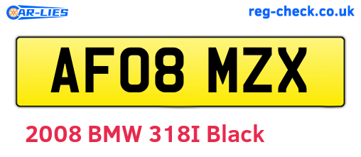 AF08MZX are the vehicle registration plates.