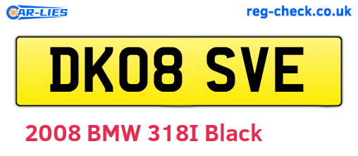 DK08SVE are the vehicle registration plates.