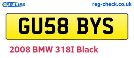 GU58BYS are the vehicle registration plates.