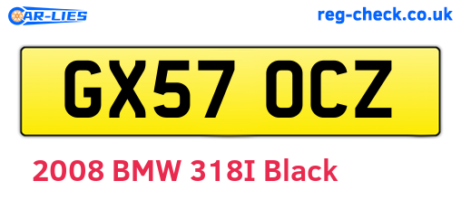GX57OCZ are the vehicle registration plates.