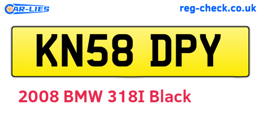 KN58DPY are the vehicle registration plates.