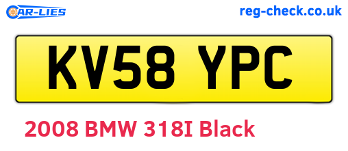 KV58YPC are the vehicle registration plates.