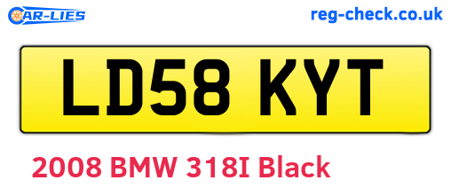 LD58KYT are the vehicle registration plates.