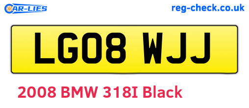 LG08WJJ are the vehicle registration plates.