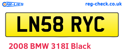 LN58RYC are the vehicle registration plates.