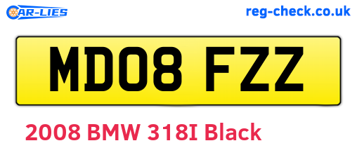 MD08FZZ are the vehicle registration plates.