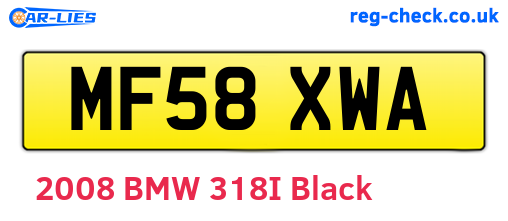 MF58XWA are the vehicle registration plates.