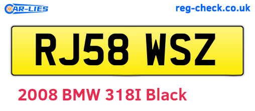 RJ58WSZ are the vehicle registration plates.