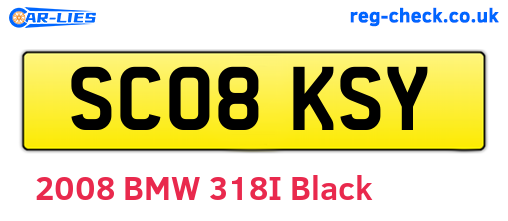 SC08KSY are the vehicle registration plates.