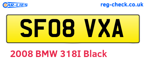 SF08VXA are the vehicle registration plates.