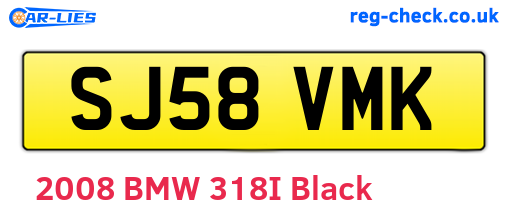 SJ58VMK are the vehicle registration plates.