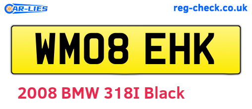 WM08EHK are the vehicle registration plates.